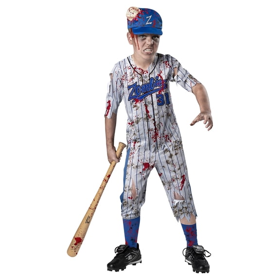 Holiday Times Unlimited Zombie Baseball Player Boy's Halloween Fancy-Dress Costume with Accessories for Child, M