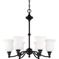 Nuvo 60/2427 Glenwood Chandeliers 26in Sudbury Bronze Satin White 6-light