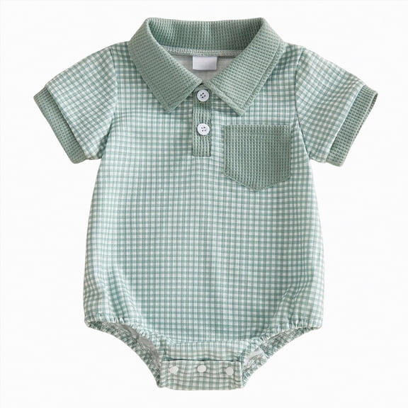Kogui Baby Boy Clothes Newborn Summer Unisex-Baby One-Pack Short Sleeve Bodysuits Cotton for Infant Baby Boys Girls Unisex 0 3 6 9 12 18 24 Months (Green,0-3 Months)