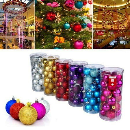 24pcs Christmas Tree Xmas Balls Decorations Baubles Party Wedding Ornament Home