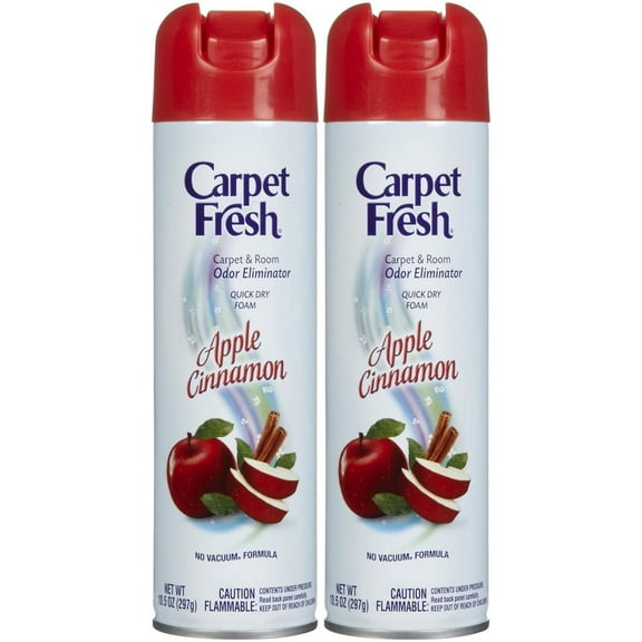 Carpet Fresh No-Vacuum Carpet Cleaner Aerosol, Apple Cinnamon, 10.5 Ounce Pack of 2