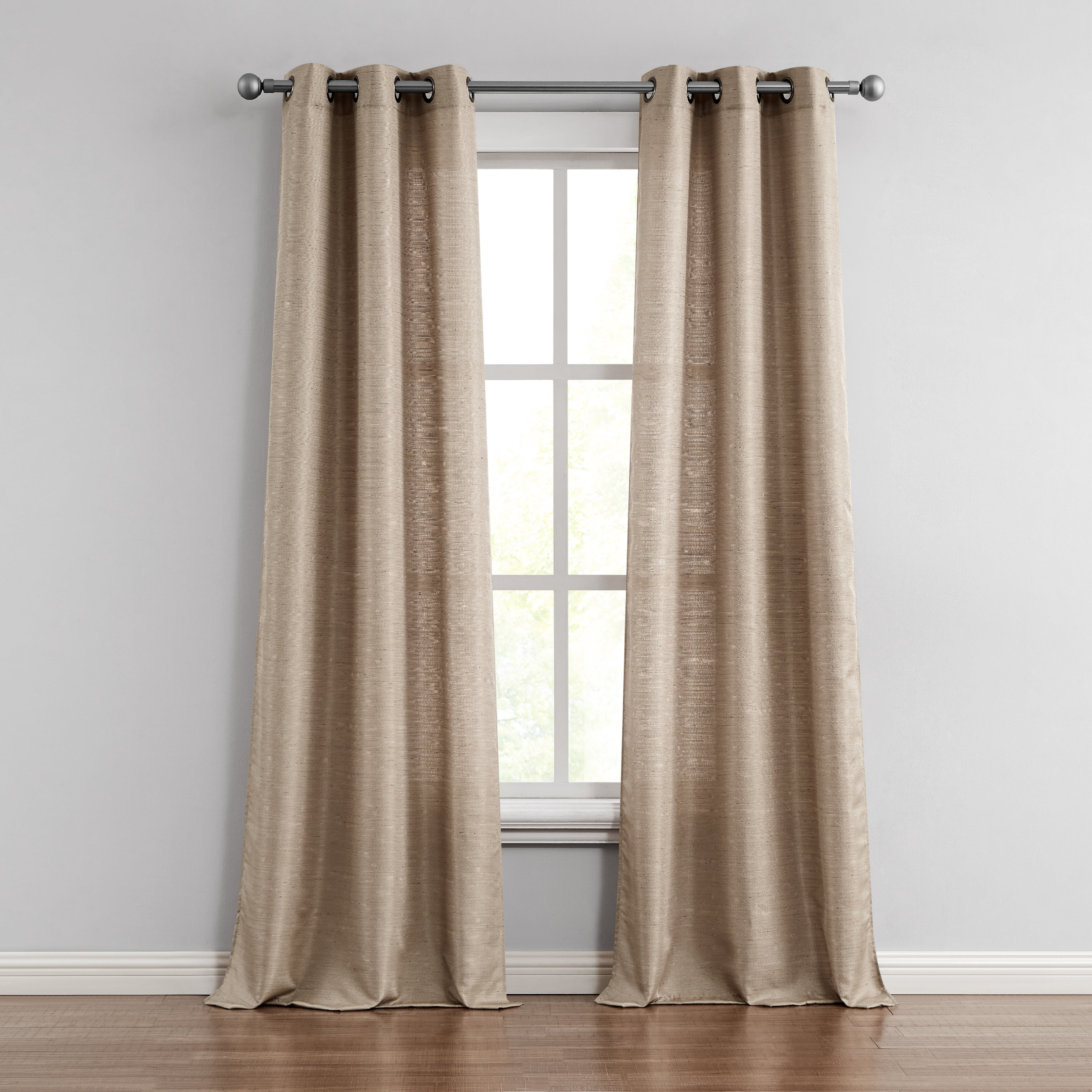 TRIBECCA home Traditional/ Grommet 2 Light Filtering Curtain Set 76 in x 84"