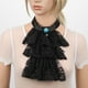 thumbnail image 1 of Cuello falso de mujer Macarena Victoriano Renacentista con volantes Negro, 1 of 8