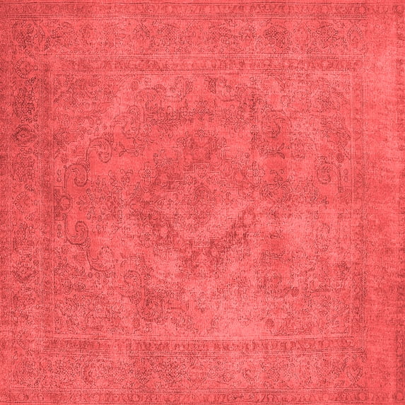 Ahgly Company Indoor Square Oriental Red Industrial Area Rugs, 7' Square