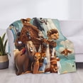 thumbnail image 4 of Vsdgher Animal Filled Noahs Ark Pattern Fleece Throw Blanket, Horizontal Fleece Bedding Home Decor for Couch & Bed All Season Use -40"x30", 4 of 7