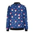 thumbnail image 5 of ClodeEU Women's Christmas Print Jacket,Zip Up Long Sleeve Jacket With Pockets,Trendy Christmas Outwear Blue,Womens Plus L, 5 of 5