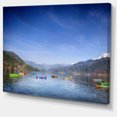 thumbnail image 2 of Bateaux dans le Lac Pokhara - Art Mural Moderne sur Toile, 2 of 4