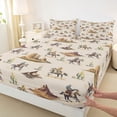 thumbnail image 3 of Homewish Western Cowboys 4pcs Bed Sheets for Adults Female Men,Botanical Cactus King Sheets,Vintage Aesthetic Super Cozy Sheet Set,Super Cozy Room Decor, 3 of 7