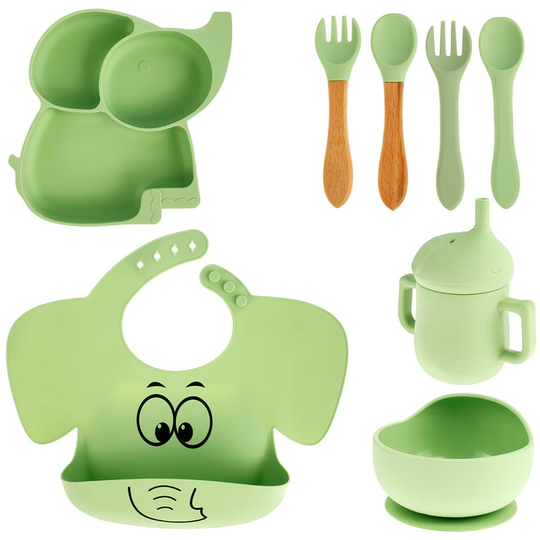 Baby Feeding Set BPA Free Food Grade Silicone Dinner Plate and
