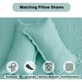 thumbnail image 5 of Tritard 3-Piece Oversized King Bedspread 128x120 Extra Wide Coverlet Set, Sky Blue Quilt, 5 of 7