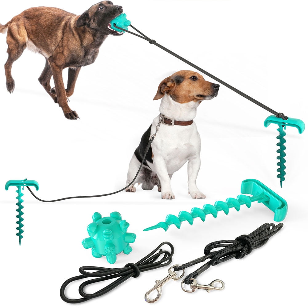 Akoyovwerve Dog Stake Tie Out Cable And Stake Heavy Dog Rustproof Dog
