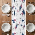 thumbnail image 6 of Red Blue Diamond Table Runner - 120 Inch Long, Kitchen Dining Table Runner Dresser Scarves, Modern Geometric Middle Century White Farmhouse Decor for Coffee Tables Wedding Party Banquet, 6 of 8