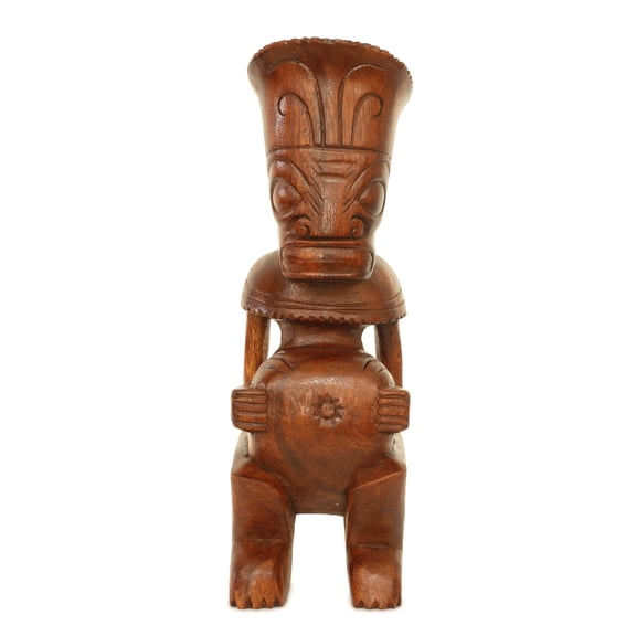 Handmade Wooden Primitive Big Belly Tribal Statue Sculpture Tiki Bar Totem Handcrafted Unique Gift Art Home Decor Accent Figurine Artwork Hand Carved