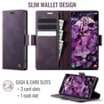 thumbnail image 3 of CaseMe Calf Leather Lining Microfibre Wallet Case for Samsung Galaxy S25 Ultra 6.9-inch with RFID Blocking,Magnetic Closure,Card Slots,Cash Slot,Kickstand,Shockproof Flip Folio Protective Phone Case, 3 of 10