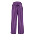 thumbnail image 7 of Lmnyox Casual Striped Pants for Women Wide Leg Drawstring Lounge Pants Loose Soft Fall Trousers with Pocket, 7 of 7