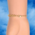 thumbnail image 3 of Delight Jewelry Silver-tone Domed Black DH - Gold Tone Joshua 1:9 Strong and Courageous Engraved Cross Charm Bracelet, 6.5+1.5" Extender, 3 of 4
