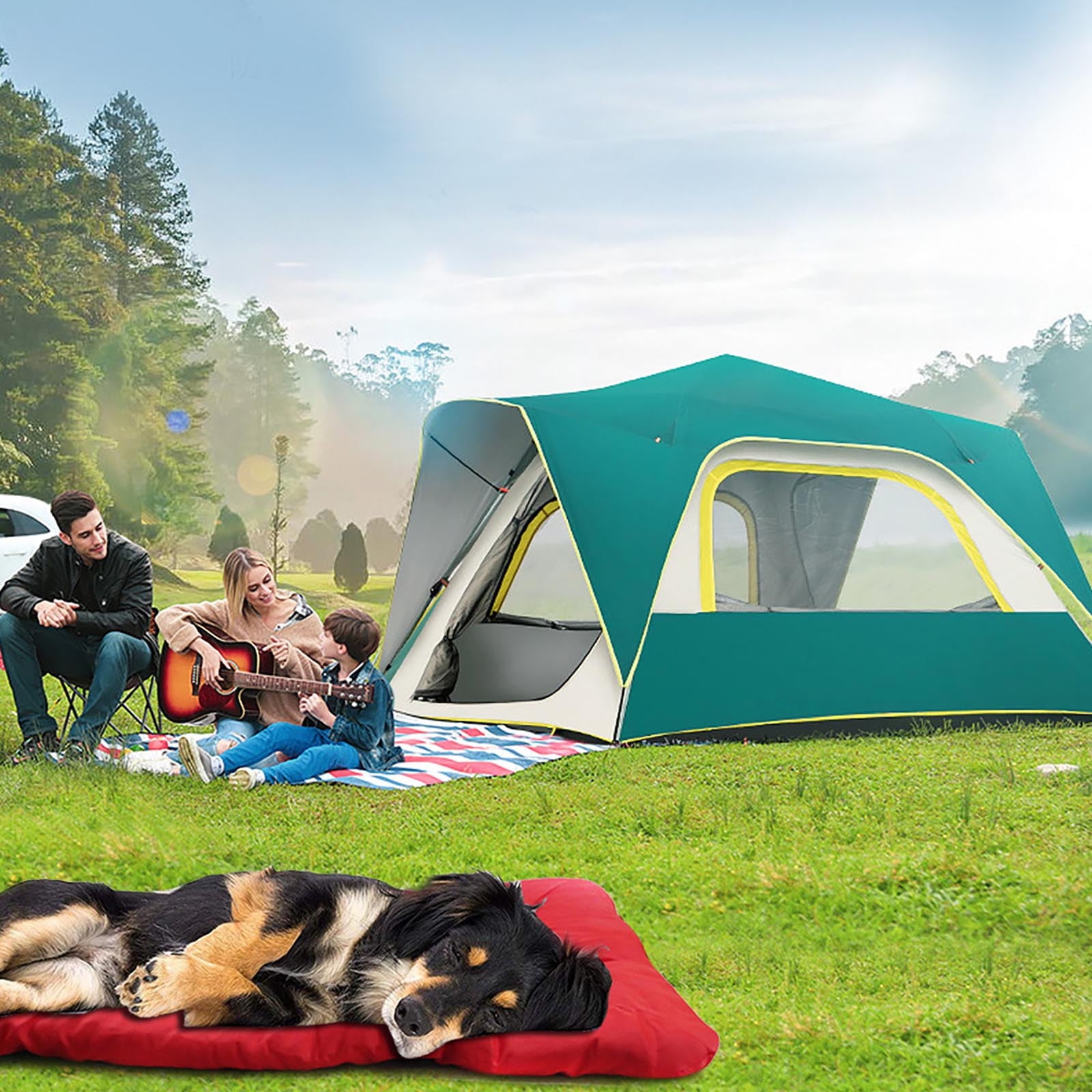 Portable Outdoor Dog Bed for Travel Hiking and Camping with Removable Loft Design Pet Sleeping Mat