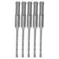 thumbnail image 1 of 5Pcs Rotary Hammer Drill Bit Cemented Carbide Tip Spiral 2 Flutes Impact Drill Bit for Brick Stone 110mm 4mm/0.16in Open Diameter, 1 of 5