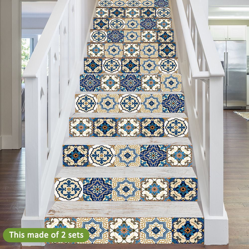 Stair Riser -Style 38 Bathroom 36pcs,6 X 6 Mosaicowall Peel & Stick Self-Adhesive Wall Tile Sticker Suitable for Kitchen