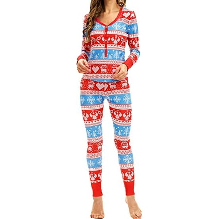 Christmas Pajamas Set Womens Long Sleeve Printed Pullover Tops ...