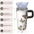 thumbnail image 3 of Butterfly 20oz Stainless Steel Tumbler with Handle and Straw – Insulated Travel Cup with Sliding Lid, 360° Full Wrap Printed Mug for Home, Outdoor & Sports Use, Spring, 3 of 6