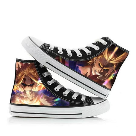 

Anime Izuku Shoto Katsuki Might Pattern Canvas Shoes Hand Painted My Hero Academia Sneakers for Boys Teens Casual Fashion High Top Comfortable Skateboard Shoes Durable Canvas Shoes