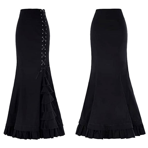 Vestido de sirena con volantes estilo steampunk victoriano para mujer de talla grande para cosplay de Halloween