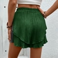 thumbnail image 2 of Krdevn Women's Pleated Wide Leg Shorts Summer Elastic Waist Casual Loose Fit High Waist Shorts Lightweight Breathable Pockets Beach Vacation Stretch,Size L, 2 of 5