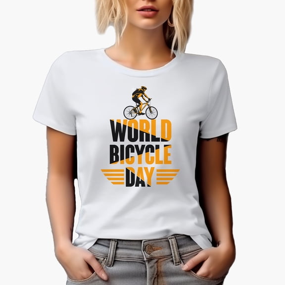 World Bicycle Day, White T-Shirt, Small
