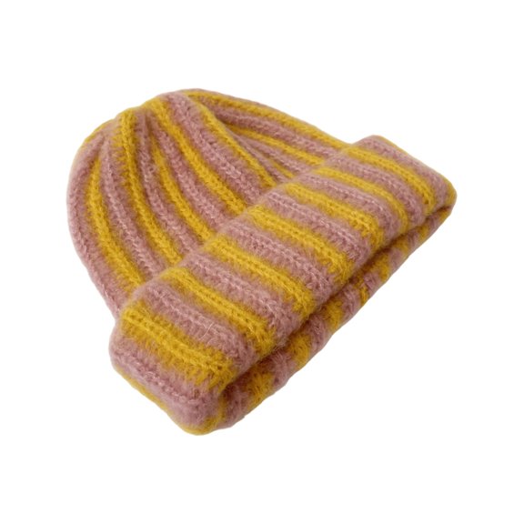 lanema Color Block Striped Knit Beanies Lightweight Acrylic Blend For Winter Warmth And Stretch Comfort