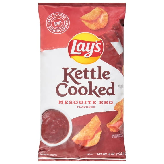 Lay's Potato Chips Kettle Cooked Mesquite Barbecue 8 oz