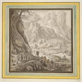thumbnail image 3 of Herman Saftleven 12x12 Black Modern Framed Museum Art Print Titled - Valley Bordered by High&nbsp;Mountains (17th&nbsp;Century), 3 of 5