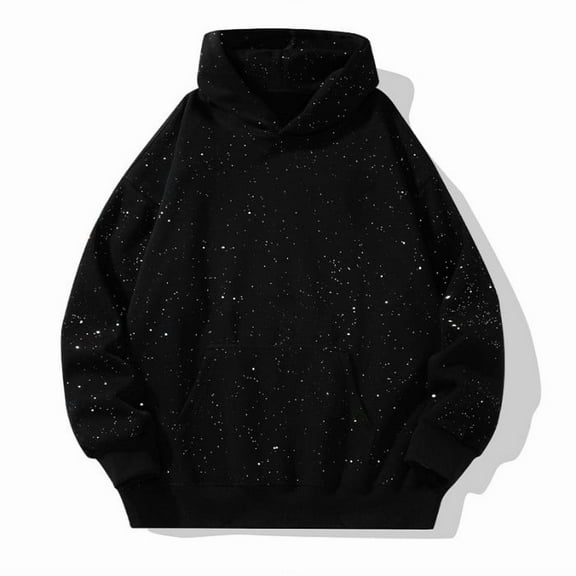 Fshinging Women Oversized Sweatshirt Hoodies Glitter Long Sleeve Sparkle Stars Galaxy Loose Fit Fall Clothes