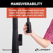 Lippert 2021090602 Pull-Down Faucet, Matte Black
