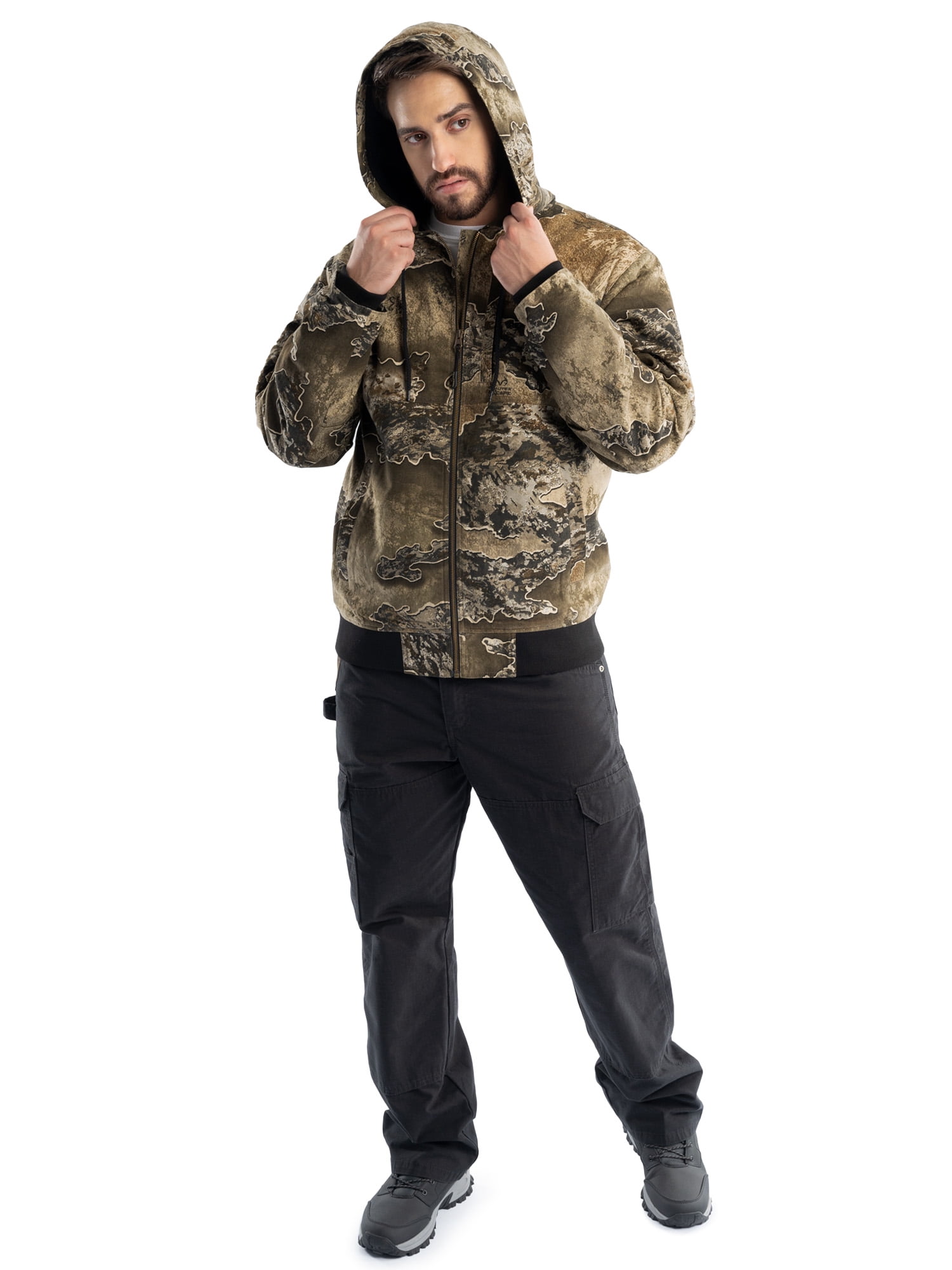 Realtree Men's Sherpa Lined Bomber Jacket, Realtree Excape, 3XL