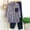 Blue plus size 2 piece outfit a1, variant on Women Plus Size 2 Piece Set Striped Boho Casual Long Sleeve Collared Shirt Wide Leg Pants Loose Matching Outfits for Office Work Travel, Black M
