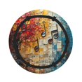 thumbnail image 3 of Musical Notes Music 2-in-1 Foldable Picnic Blanket Tote Bag Shoulder Handbag, Large Circular Outdoor Mat for Beach Camping Park, 3 of 5