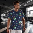 thumbnail image 3 of Wukai Dinosaur Astronaut Print Men's Short-Sleeved Mesh T-Shirt,Quick-Dry Short Sleeve Workout T-Shirt-Medium, 3 of 8