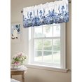 thumbnail image 6 of Blue Flower Valances for Windows, Rod Pocket Kitchen Valance Curtains - Soft & Washable Small Window Treatment for Living Room,&nbsp;Bathroom, Retro Flower Spring Summer , 42x12 Inch, 1 Panel, 6 of 9
