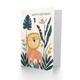 thumbnail image 2 of 1st Birthday Card Cute Happy Lion Jungle Flowers Kids Age 1 Year Old Child For Son Daughter Girl Boy Happy Card, 2 of 3
