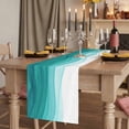 thumbnail image 2 of Table Runners 70 Inches Long Dress Scarves, Ombre Turquoise Waves Farmhouse Coffee/Dining/Kitchen Table Decor, Holiday Table Runner, Abstract Art Gradient Modern 13x70 Inch, 2 of 9