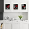 thumbnail image 5 of 9 Sheets Canvas Unframed Red Flower Art Paintings Black Background Modern Wall Art Decorations, 5 of 7