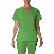 Bright Aloe Mock Wrap Scrub Top