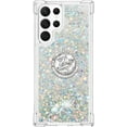 thumbnail image 2 of Phone Case for Samsung Galaxy S23 Ultra, Shockproof Clear Quicksand Glitter Flowing Liquid with Bling Diamond Ring Stand,Cute Women Girls Case for Galaxy S23 Ultra 6.8'' LS - Silver, 2 of 14