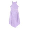 thumbnail image 3 of YONGHS Kids Girls Ballet Lyrical Dance Dress Sleeveless Halter Contemporary Dancing Costume Lavender 8, 3 of 5