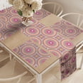 thumbnail image 2 of Ambesonne Folkloric Table Runner & Placemats, South Eastern Floral Art, Placemat 4 pcs + Runner 14"x72", Pink Mint Green Marigold, 2 of 2