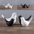 thumbnail image 4 of Wosthever 2 unids/set decoración elegante, adornos de pájaros de cerámica escandinavos minimalistas modernos, añaden encanto al hogar Decoración del hogar negro, 4 of 6