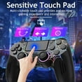thumbnail image 6 of Wireless Controller for P4 with RGB Lighting, Remote Game Joystick Compatible with P-4/P-4 Slim/P-4 Pro/PC, Black, 6 of 8