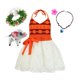 thumbnail image 3 of Disney-vestido de princesa Moana para niñas pequeñas, disfraz informal de princesa, ropa de verano hawaiana, Mini vestido sin espalda, 3 of 5