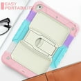 thumbnail image 2 of XYX For iPad 6th/5th Generation Case 9.7 inch 2018/2017, 3in1 Heavy Duty Shockproof Tablet Case with Stand, Shoulder Strap, Rainbow Pink, 2 of 7